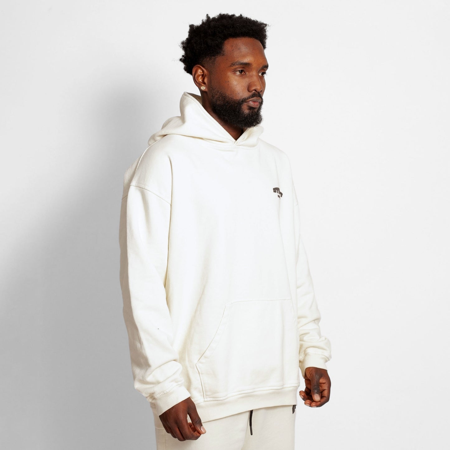 Buzo Hoodie Hueso Tela Alto Gramaje 400G