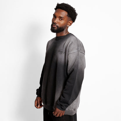 Buzo Crewneck Negro Degradé Tela Alto Gramaje 400G