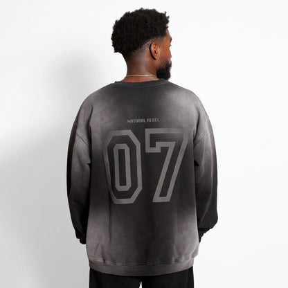 Buzo Crewneck Negro Degradé Tela Alto Gramaje 400G