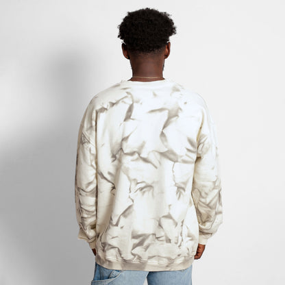 Buzo Crewneck Tie Dye Blanco con Gris Tela Alto Gramaje 400G