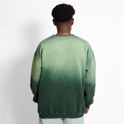 Buzo Crewneck Verde Degradé Tela Alto Gramaje 400G