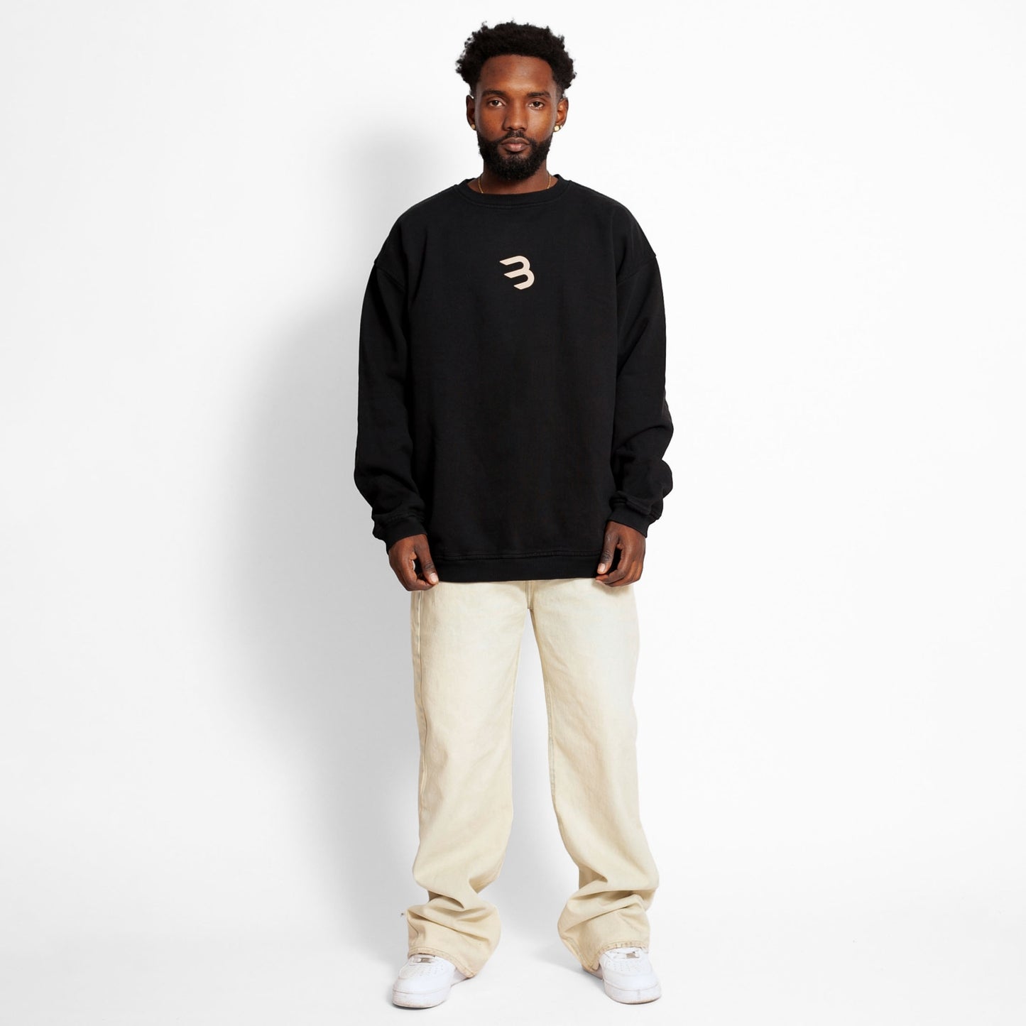 Buzo Crewneck Negro Tela Alto Gramaje 400G