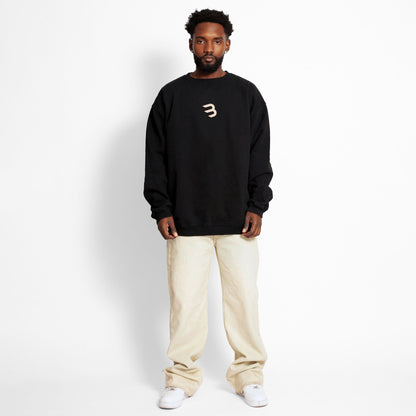Buzo Crewneck Negro Tela Alto Gramaje 400G