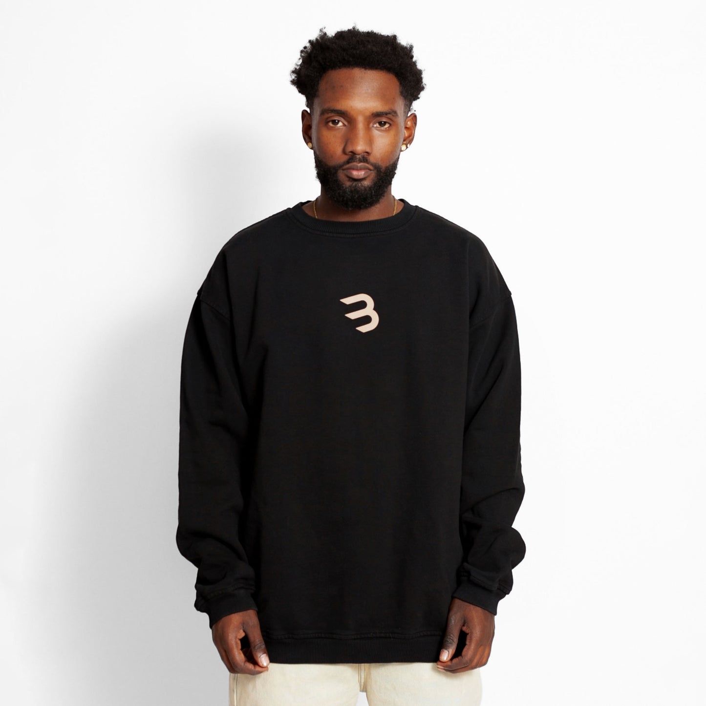 Buzo Crewneck Negro Tela Alto Gramaje 400G