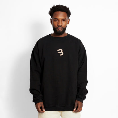 Buzo Crewneck Negro Tela Alto Gramaje 400G