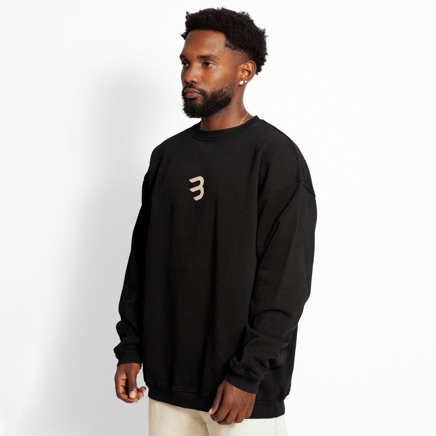 Buzo Crewneck Negro Tela Alto Gramaje 400G