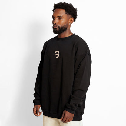 Buzo Crewneck Negro Tela Alto Gramaje 400G