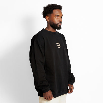 Buzo Crewneck Negro Tela Alto Gramaje 400G