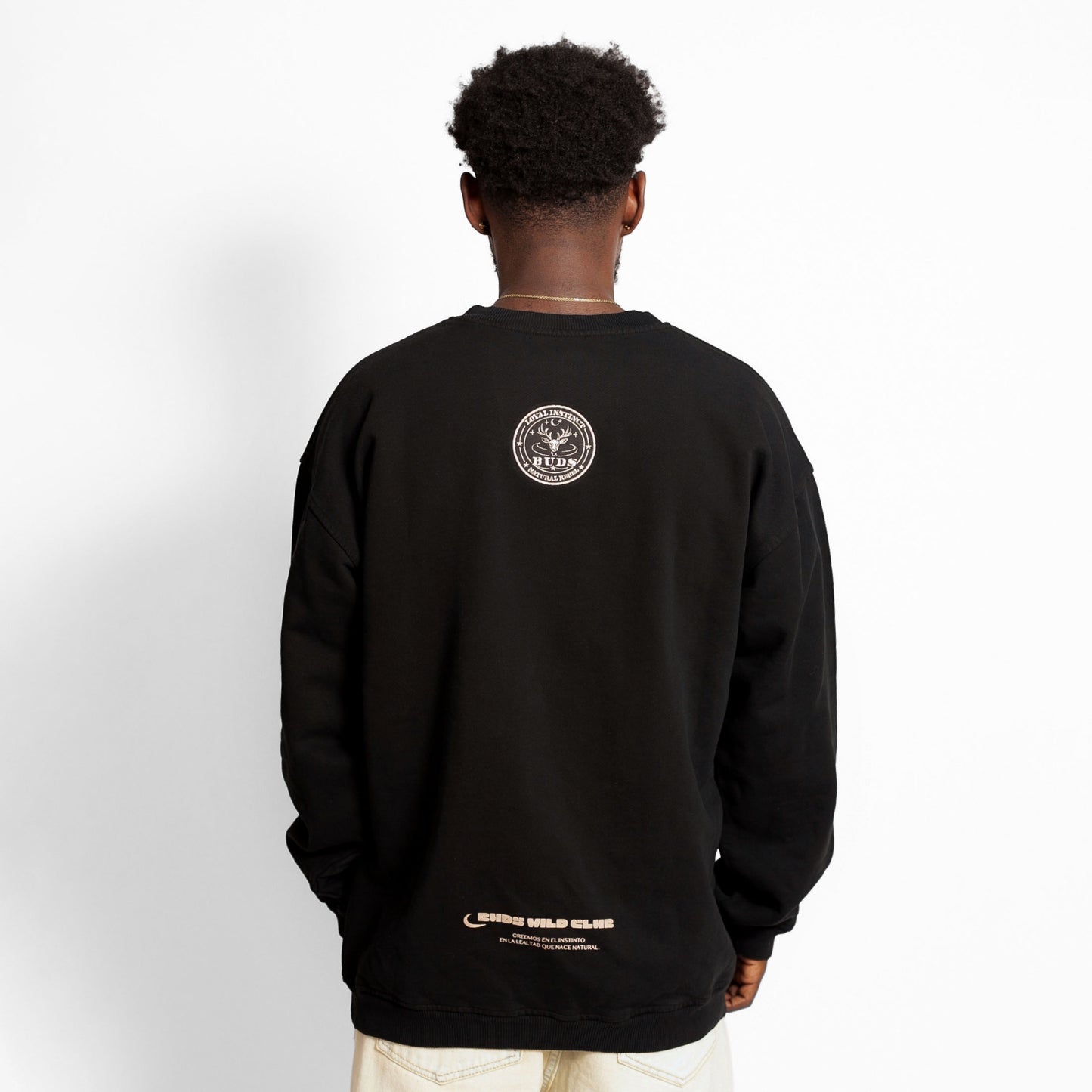 Buzo Crewneck Negro Tela Alto Gramaje 400G