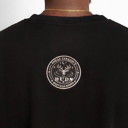Buzo Crewneck Negro Tela Alto Gramaje 400G