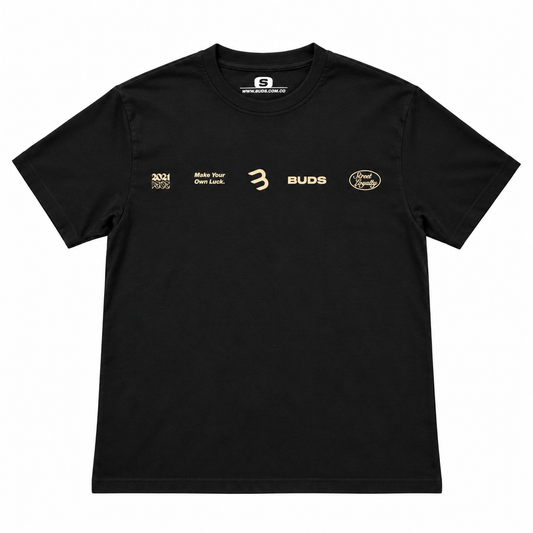 Camiseta Regular Hombre Negra Buds