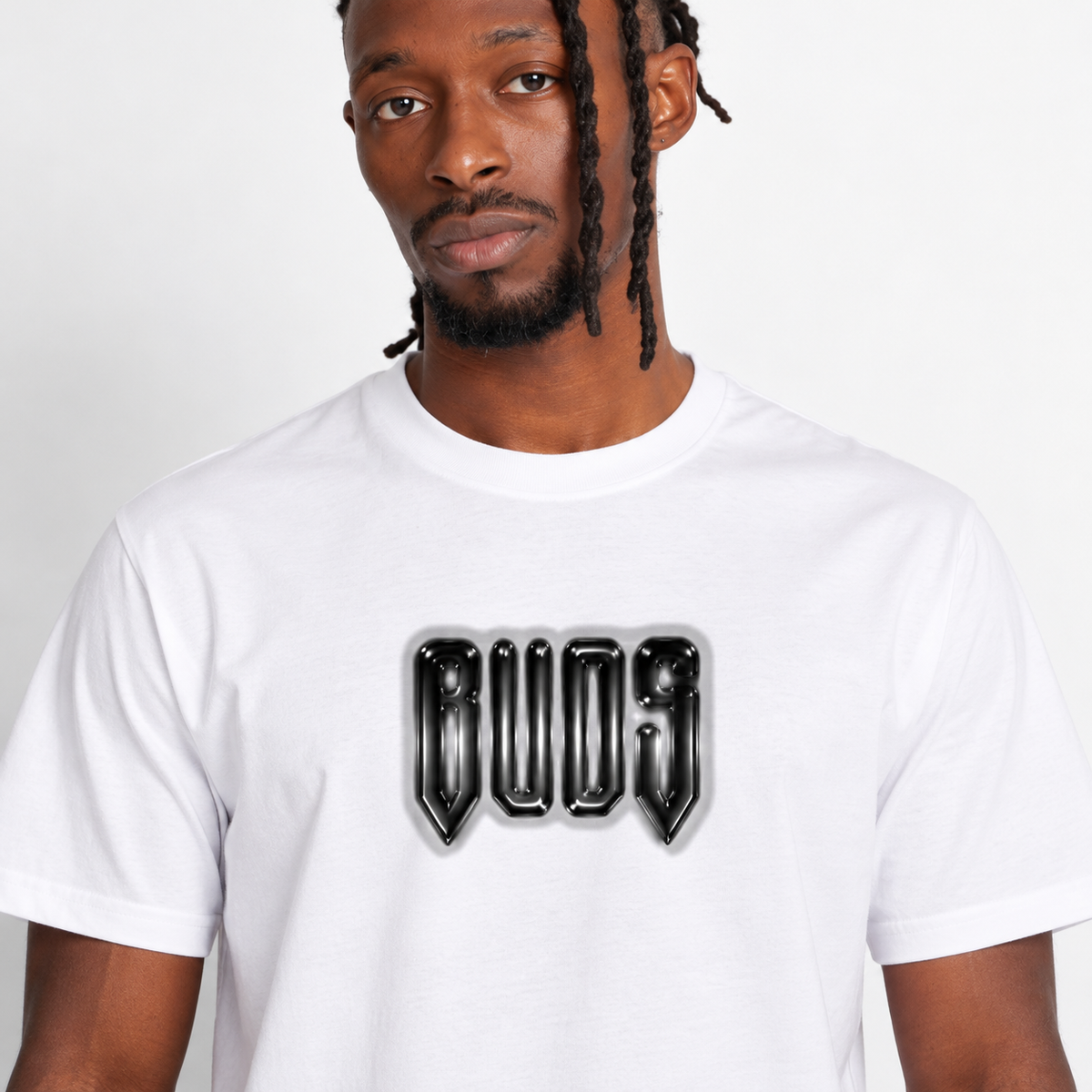 Camiseta Regular Fit Hombre Blanca Buds