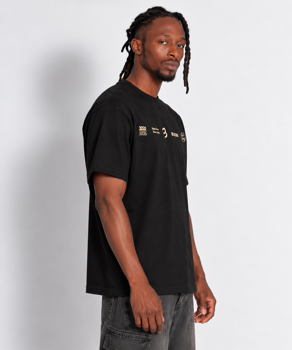 Camiseta Regular Hombre Negra Buds