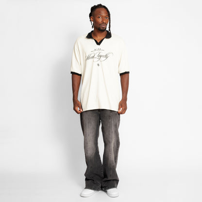 Camisa Oversize Polo Tela Galleta Beige Negro Buds