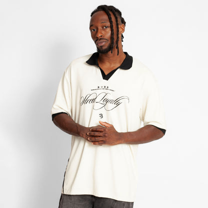 Camisa Oversize Polo Tela Galleta Beige Negro Buds