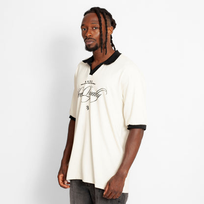 Camisa Oversize Polo Tela Galleta Beige Negro Buds