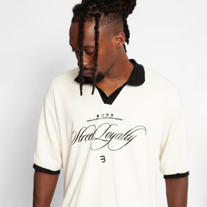 Camisa Oversize Polo Tela Galleta Beige Negro Buds