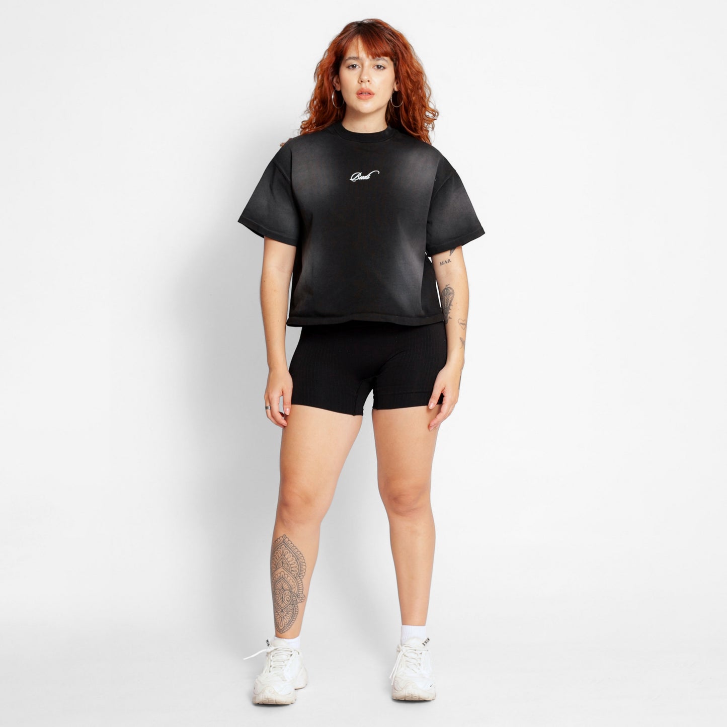 Camiseta Oversize Mujer Negra Degradé Buds