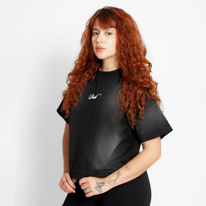 Camiseta Oversize Mujer Negra Degradé Buds
