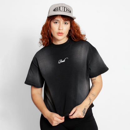 Camiseta Oversize Mujer Negra Degradé Buds