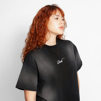 Camiseta Oversize Mujer Negra Degradé Buds