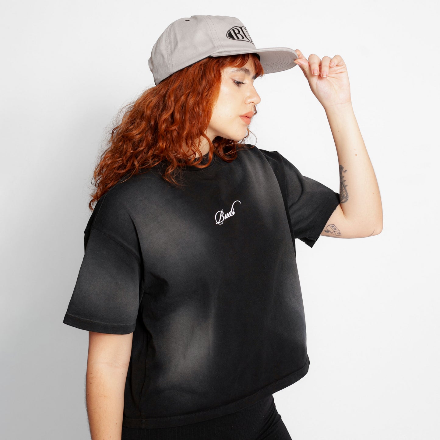 Camiseta Oversize Mujer Negra Degradé Buds