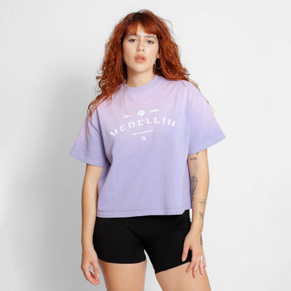 Camiseta Oversize Mujer Lila Degradé Buds