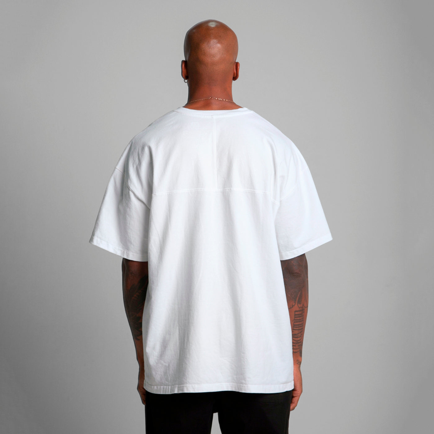 Camiseta Oversize Cortes Hombre Blanco Alto Gramaje 250G