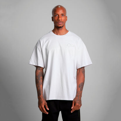 Camiseta Oversize Cortes Hombre Gris Alto Gramaje 250G