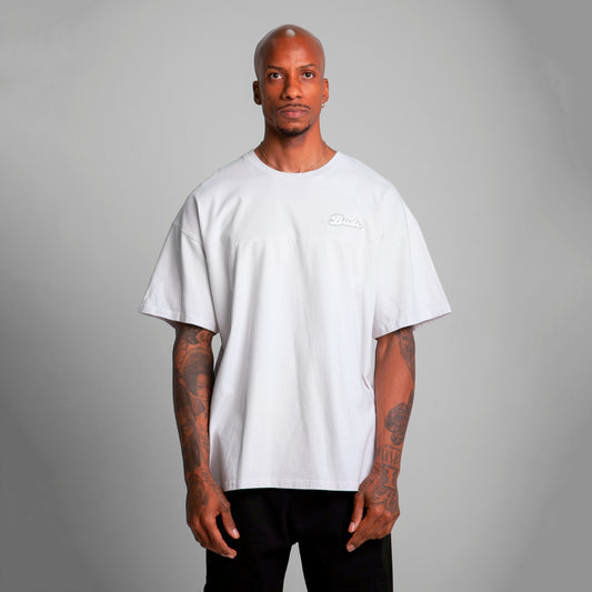 Camiseta Oversize Cortes Hombre Gris Alto Gramaje 250G