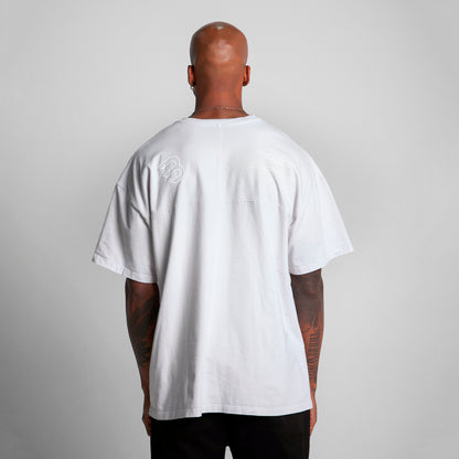 Camiseta Oversize Cortes Hombre Gris Alto Gramaje 250G