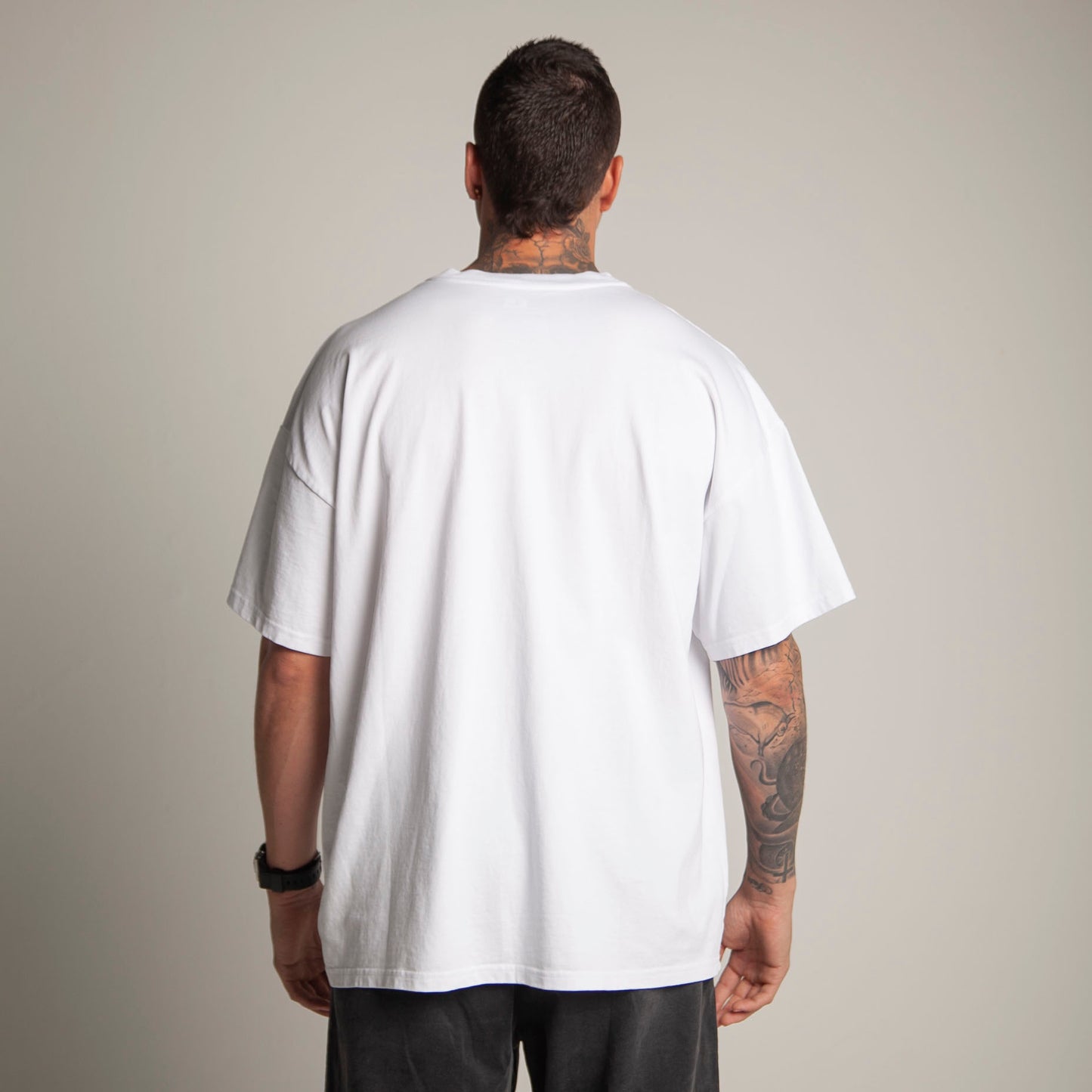 Camiseta Oversize Hombre Blanca Alto Gramaje 250G