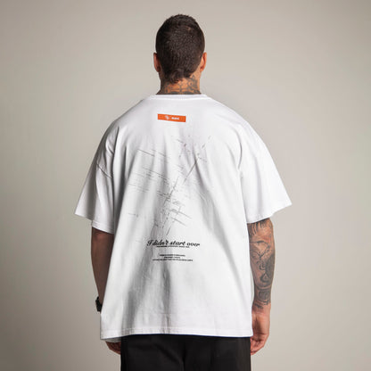 Camiseta Oversize Hombre Blanca Alto Gramaje 250G