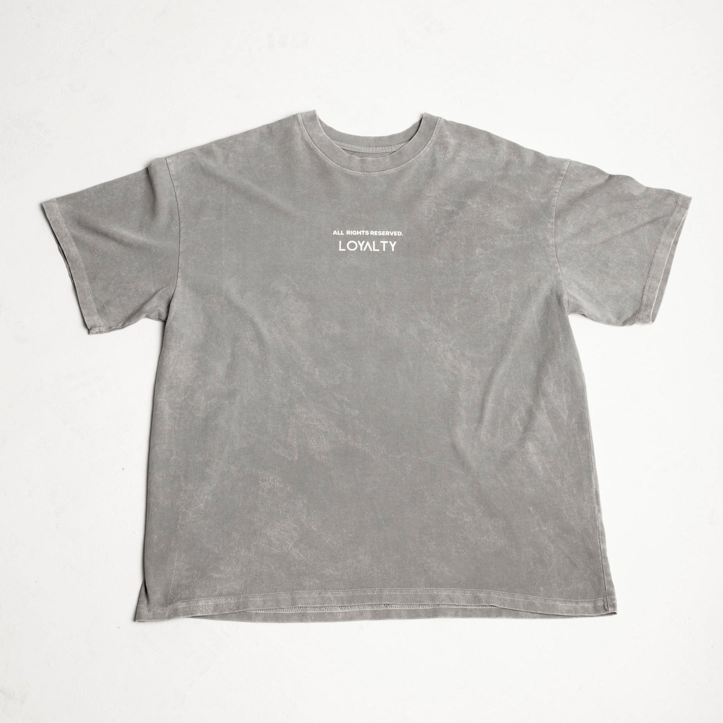 Camiseta Oversize Hombre Acid Wash Gris Alto Gramaje 250G