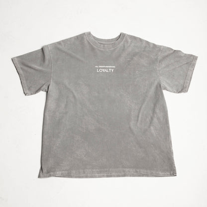 Camiseta Oversize Hombre Acid Wash Gris Alto Gramaje 250G
