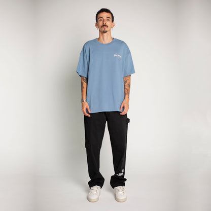 Camiseta Oversize Hombre Azul Alto Gramaje 250G