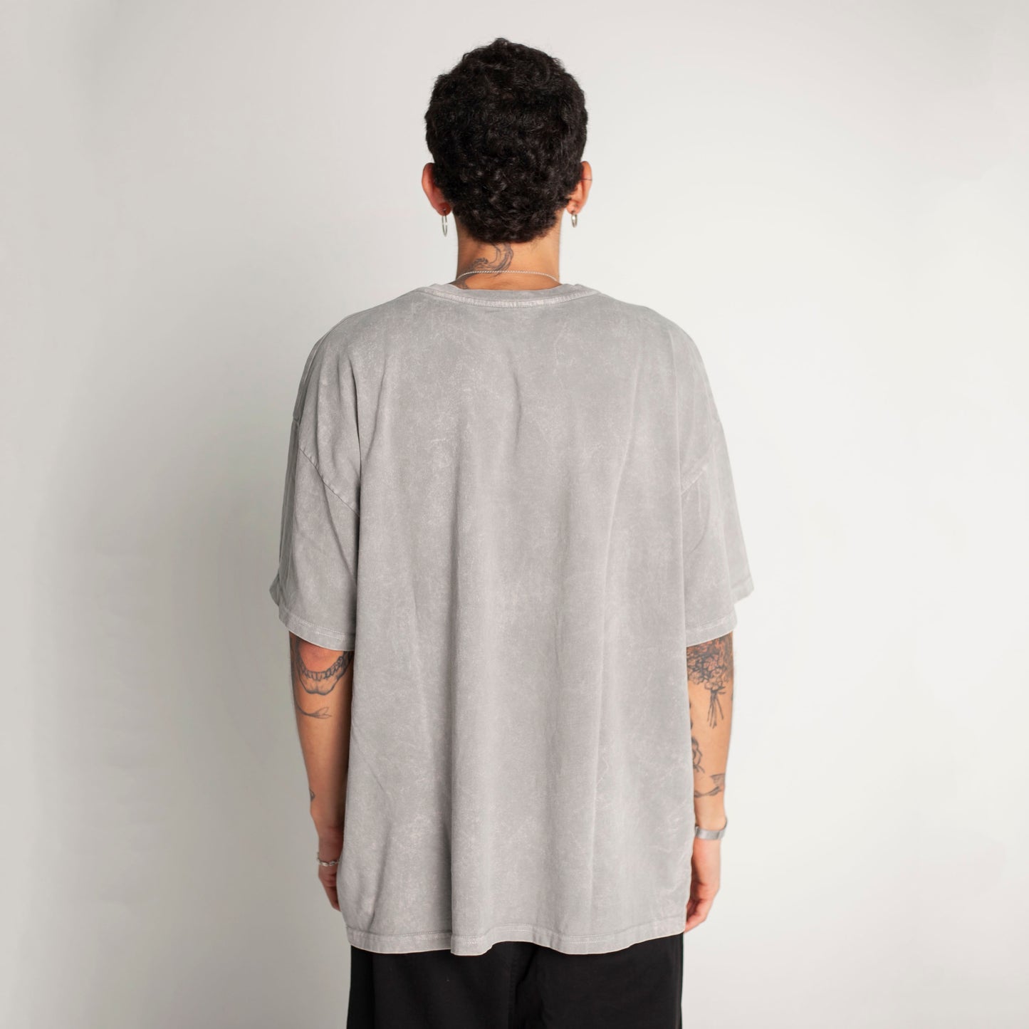 Camiseta Oversize Hombre Gris Toalla Alto Gramaje 250G