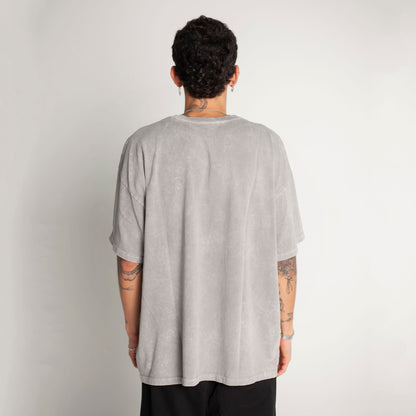 Camiseta Oversize Hombre Gris Toalla Alto Gramaje 250G