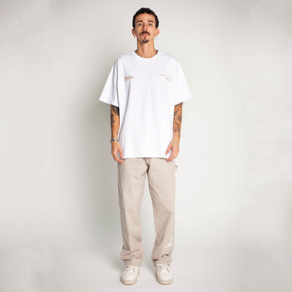 Camiseta Oversize Hombre Blanca Alto Gramaje 250G