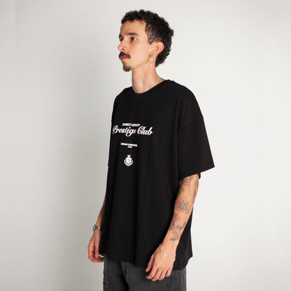 Camiseta Oversize Hombre Negra Alto Gramaje 250G