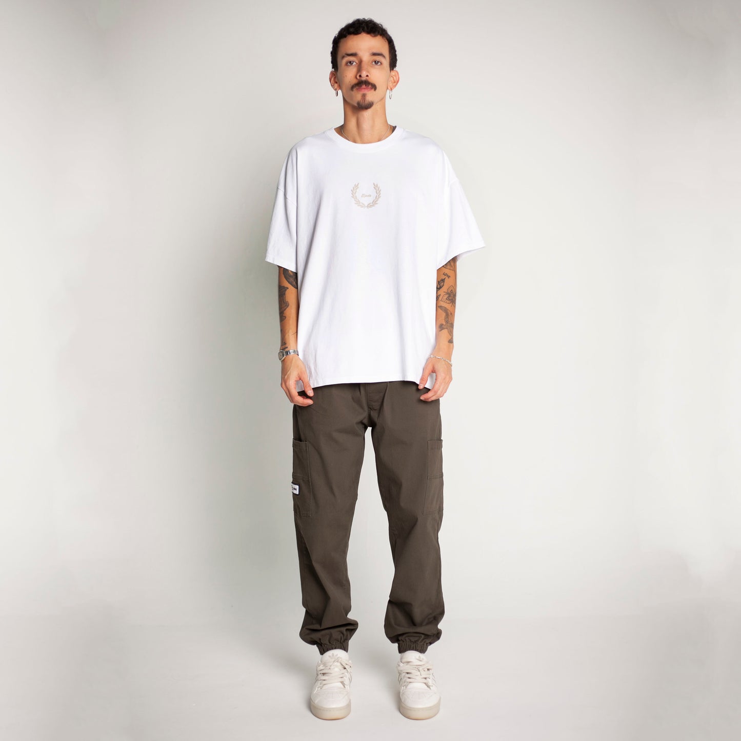 Camiseta Oversize Hombre Blanca Alto Gramaje 250G