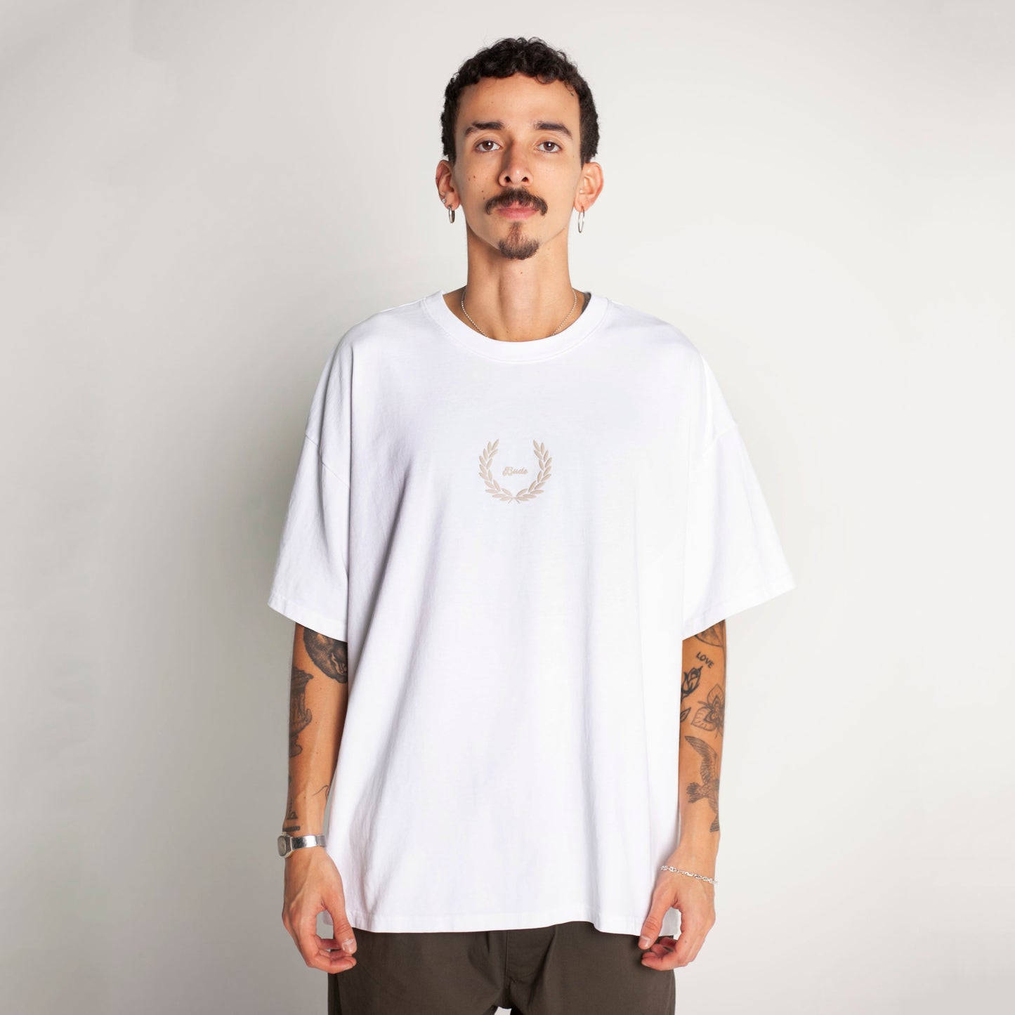 Camiseta Oversize Hombre Blanca Alto Gramaje 250G