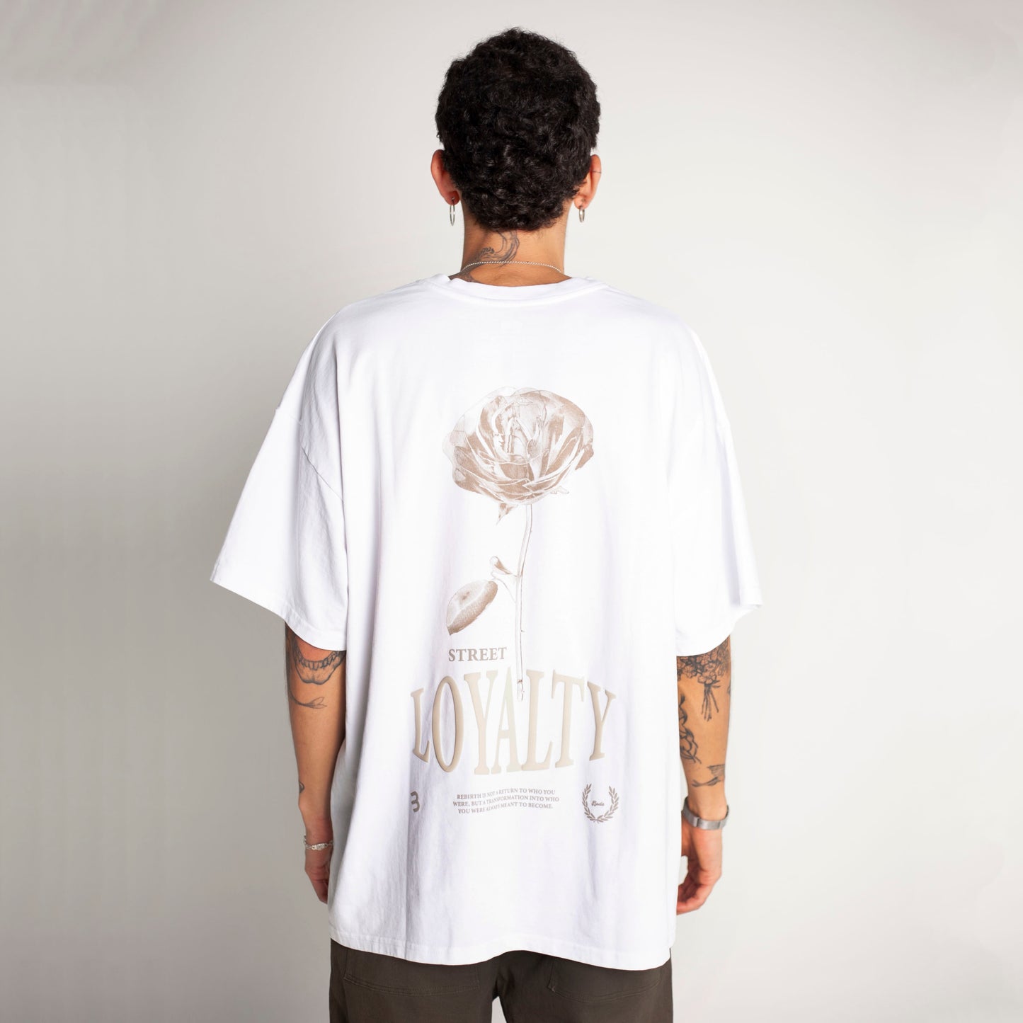 Camiseta Oversize Hombre Blanca Alto Gramaje 250G