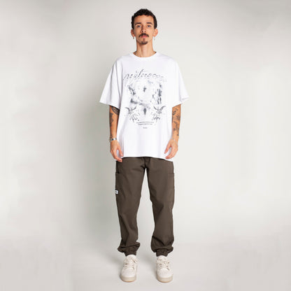 Camiseta Oversize Hombre Blanca Alto Gramaje 250G