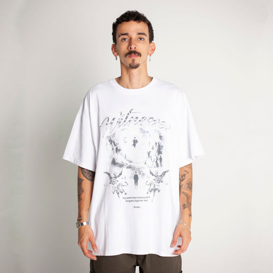 Camiseta Oversize Hombre Blanca Alto Gramaje 250G
