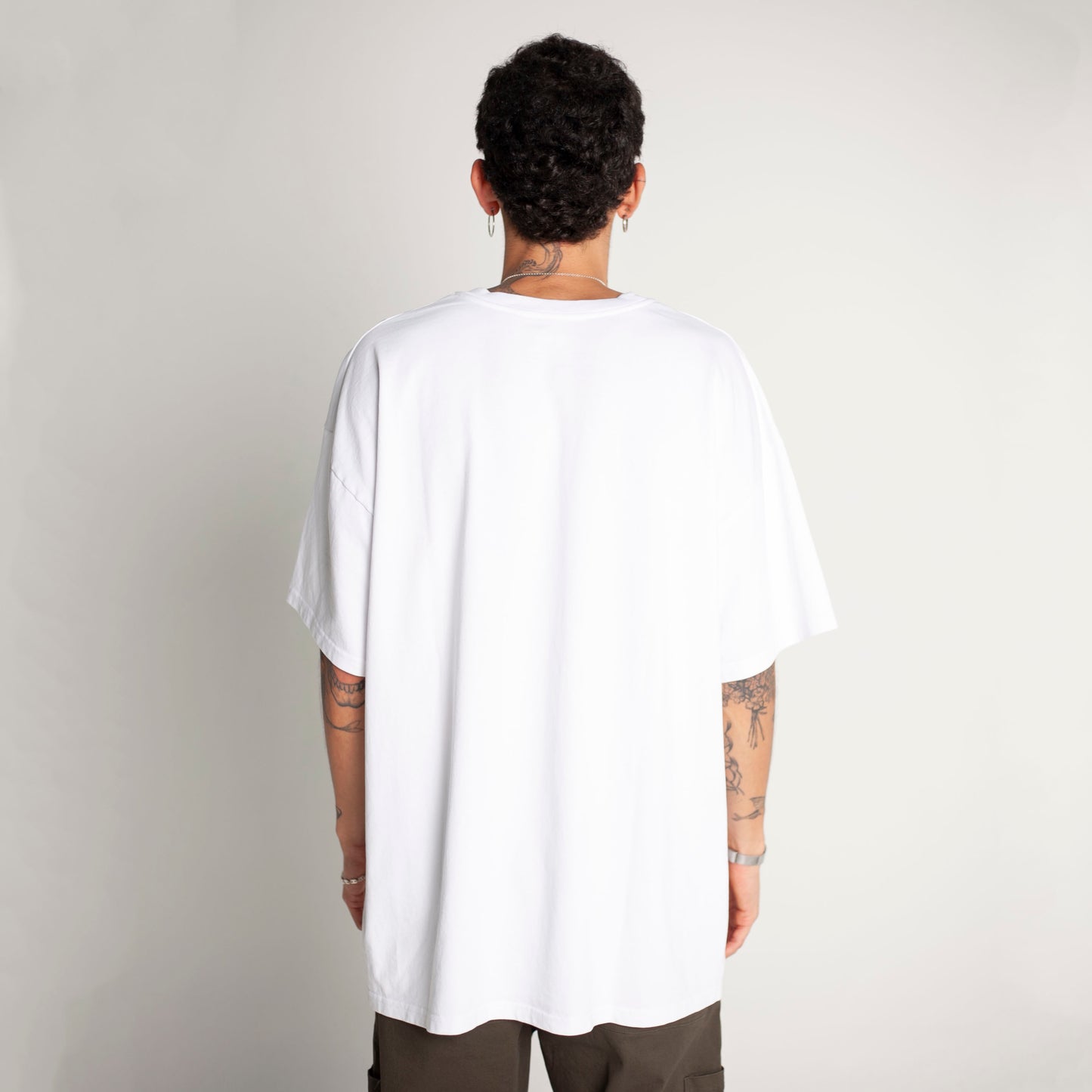 Camiseta Oversize Hombre Blanca Alto Gramaje 250G