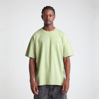 Camiseta Oversize Hombre Verde Alto Gramaje 250G