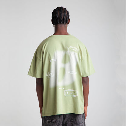 Camiseta Oversize Hombre Verde Alto Gramaje 250G