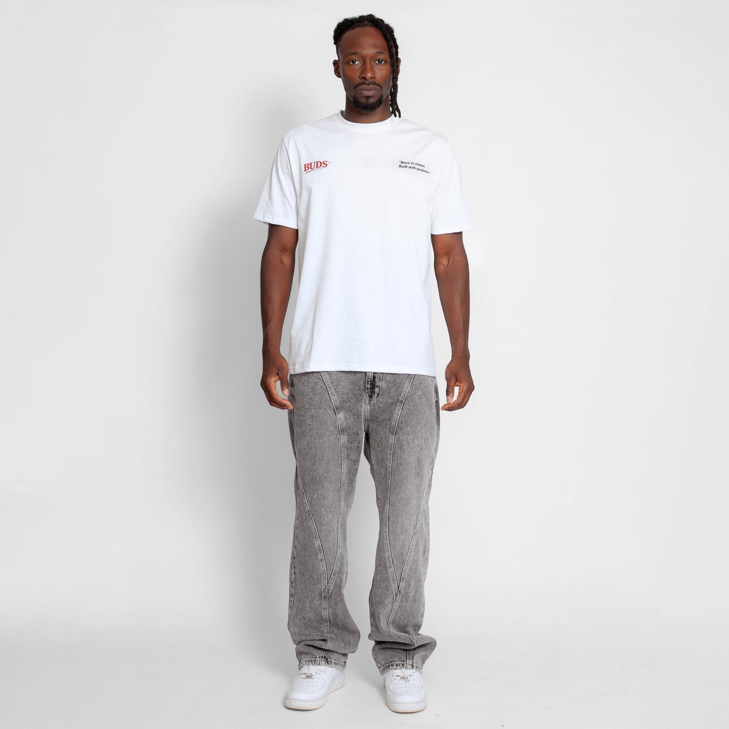 Camiseta Regular Hombre Blanca Buds