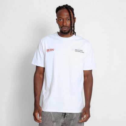 Camiseta Regular Hombre Blanca Buds